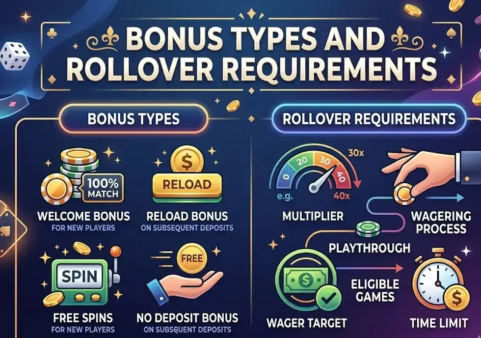 Bonus Types And Rollover Requirements